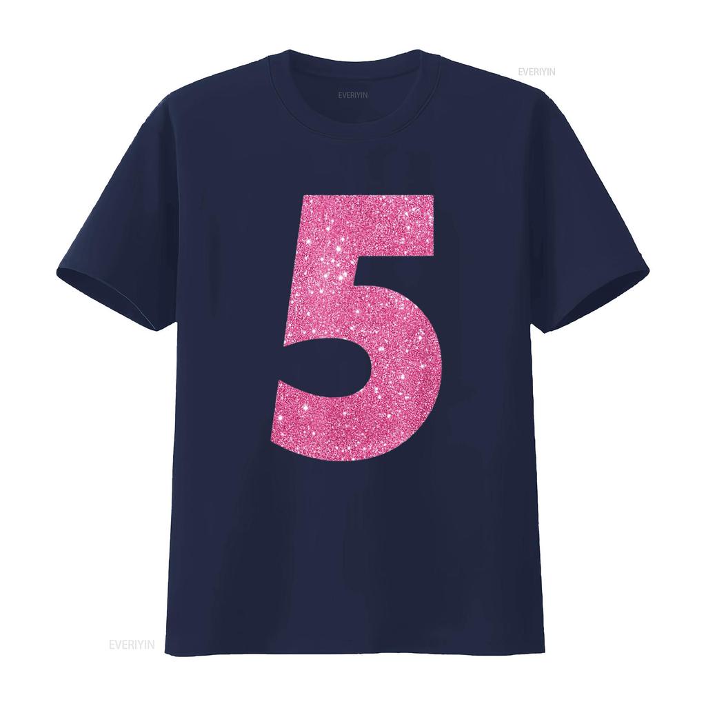 5Th Birthday Bling T Shirt For 5 Year Old Girls vintage Washed Unisex Versatile Top For Everyday Wear graphic Soft Stretched