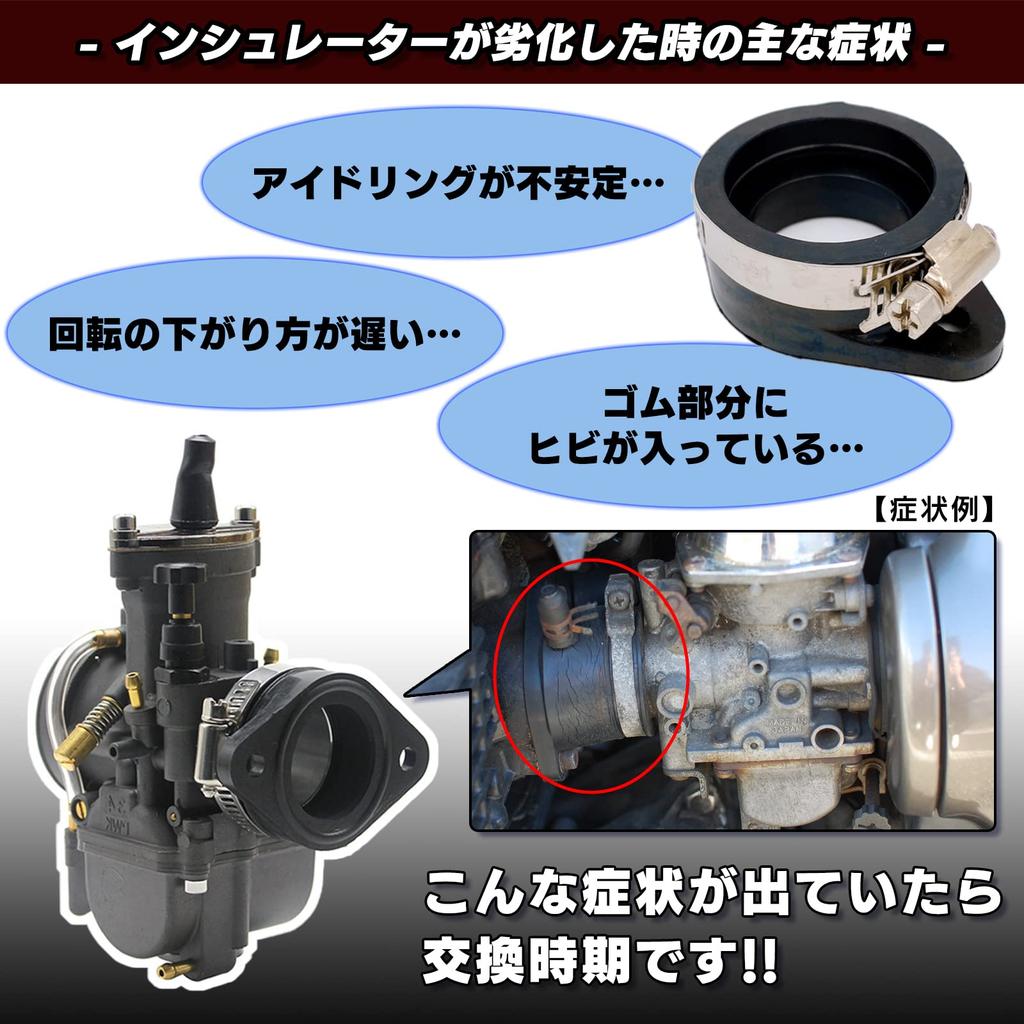 Meliore Rubber Insulator Carburetor Manifold VM26 PE24 PE28 PWK21/24/26/28/30 Insertion Diameter 1.3 Inches (33