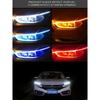2Pcs 12v LED Car Daytime Running Light DRL Flexible Waterproof Strip Auto Headlights White Turn Signal Yellow Brake Flow Lights