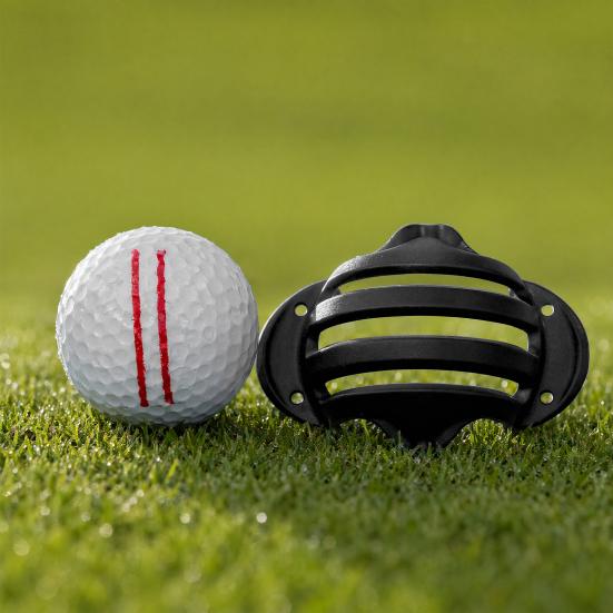 Golf Ball Line Marker Tool with 2 Pens, Golf Ball Line Drawing Marking Template, Golf Putting Alignment Accuracy Improvement Aid, Golf Accessories