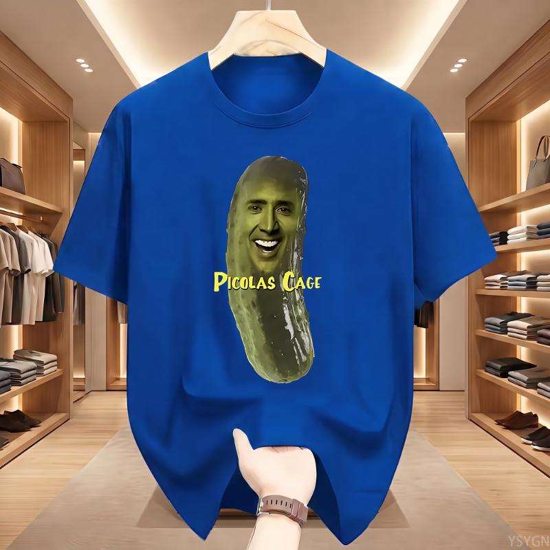 Picolas Cage Fun Nicolas Cage Meme Pattern Tshirt Men Women's Fashion Tshirt Short Sleeve Oversized T-shirt Tops