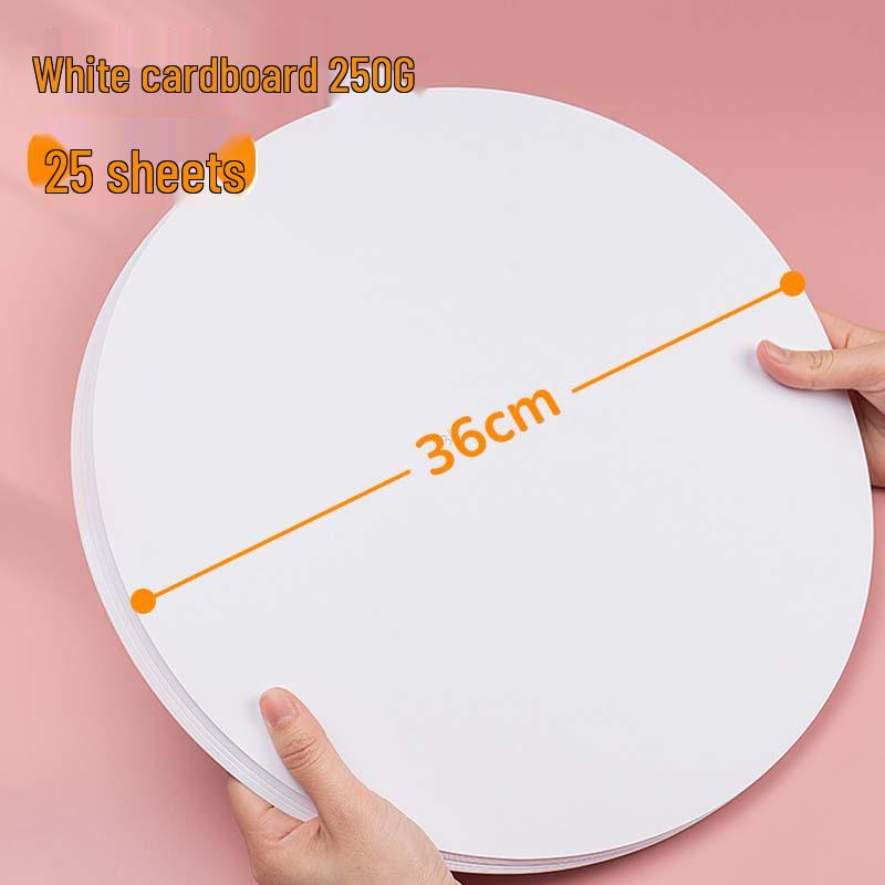 Yuanhao Double-Sided White and Black Cardstock: 21/25/29/36CM Circular Craft Paper for Painting and Handmade Projects.