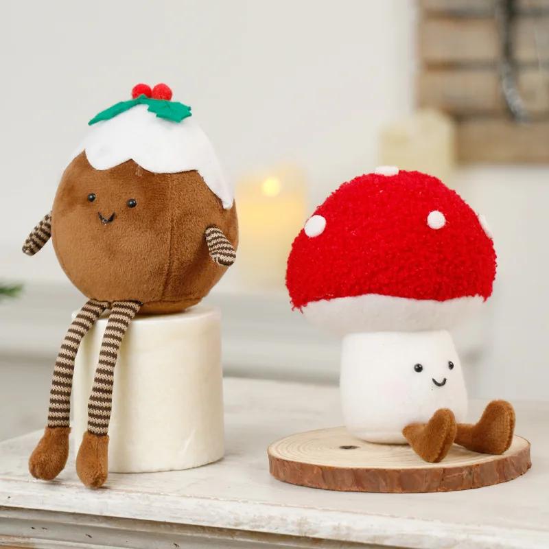 Christmas Tree Decoration Cute Mushroom Wreath Gingerbread Man Christmas Tree Ornament Soft Touch Doll For Kids Christmas Gift