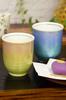 Stylish Kutani Ware Pair of Silver Glaze Brand Japanese Made In Japan Teacups, Design, Ceramic, Name, Tableware,
