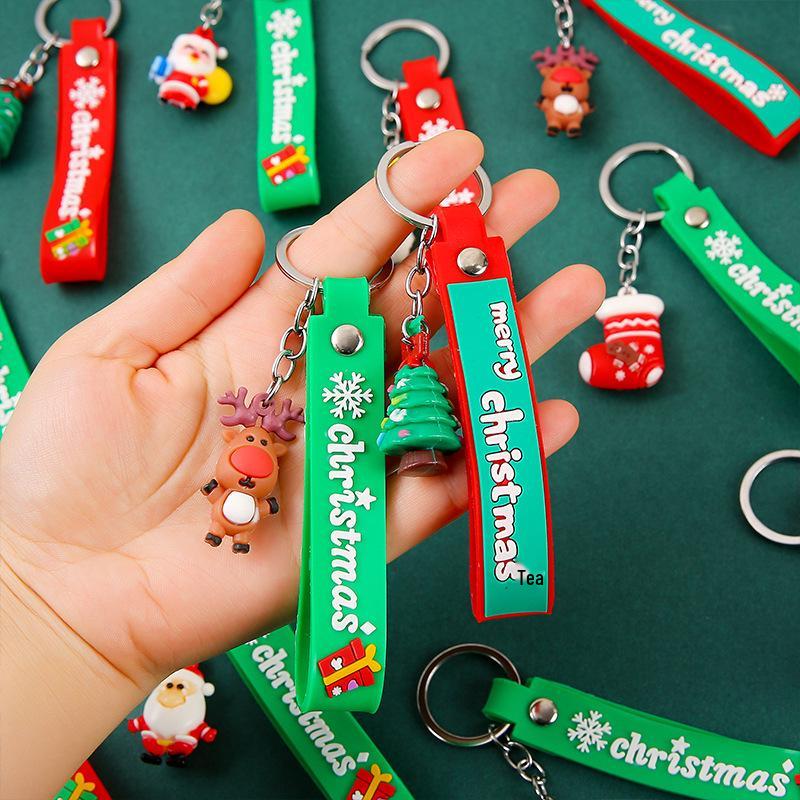 Cute Christmas Cartoon Keychain Pendant - Best Friend & Couple Ornament Accessory.