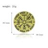 Nordic Vegvisir Viking Compass Coin Magical Rune Staves Numbering Coins Collection Talisman Souvenir Ornament