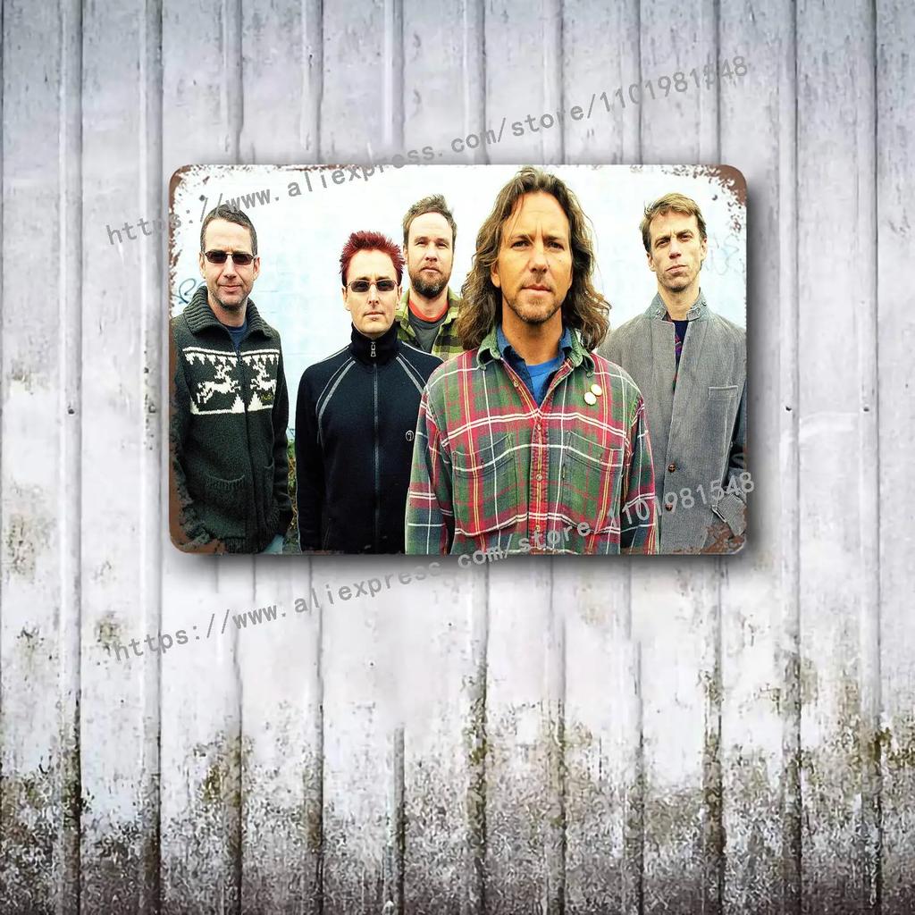 Pearl Jam Bands Metal Dekor Poster Vintage Blechschild Metallschild Dekorative Plakette für Pub Bar Man Cave Club Wanddekoration