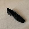 Mary Jane Schuhe Leder Quadratische Zehenpartie Doppelte Schnalle Leder Schuhe Einfach Vielseitig Pendeln Mary Jane Damenschuhe Mode