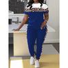 Women 2Pcs Yoga Set Short Sleeve Top High Waist Long Leggings Stretch Fitness Sportswear