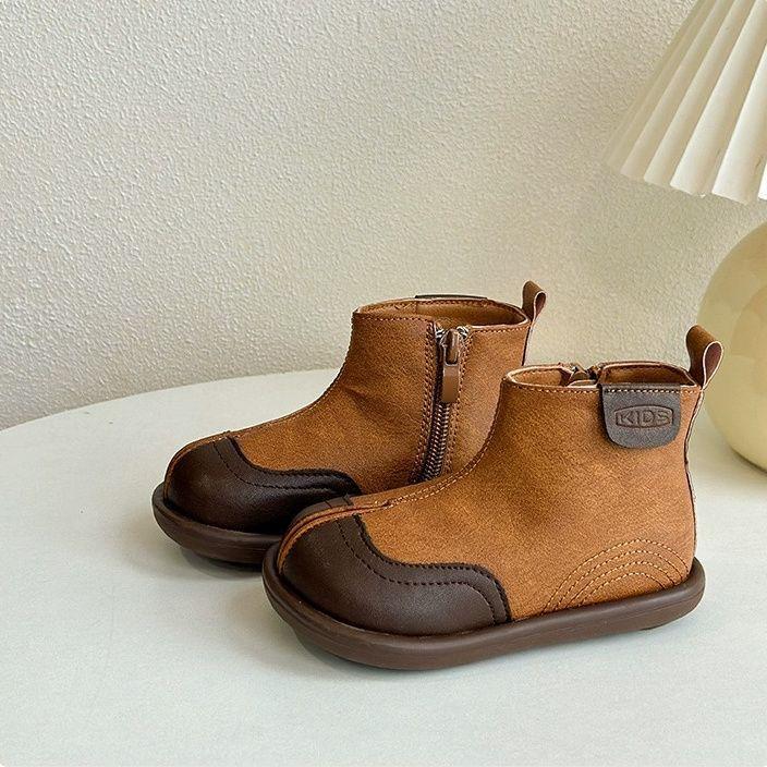 

Корейская версия детских фейковых таби ботинок Мартин осень новые ботинки с одинарной подкладкой для мальчиков и девочек, противоскользящие, детские одинарные ботинки, тренд It is recommended to add 1cm to the foot length