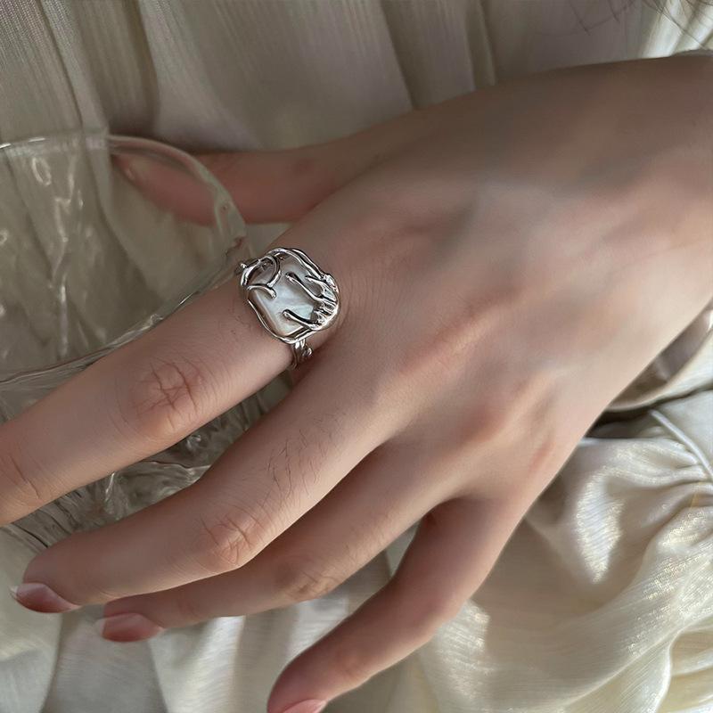 

Geometric Wave Sea Ring Women Copper Adjustable Fashion Jewelry Decoration Gift J3532