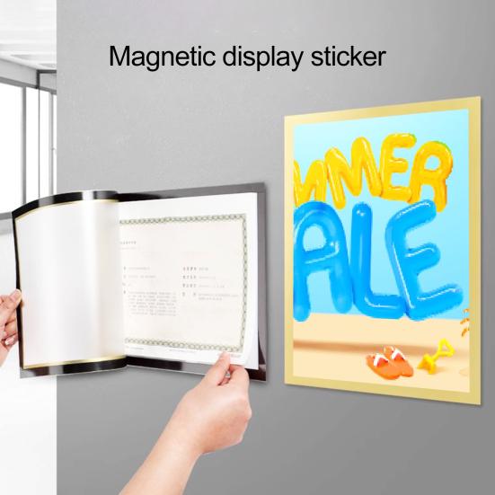Porta insegne magnetico Espositore da parete Cornice per foto in PVC trasparente Supporto impermeabile Portatile autoadesivo per casa, scuola, ufficio