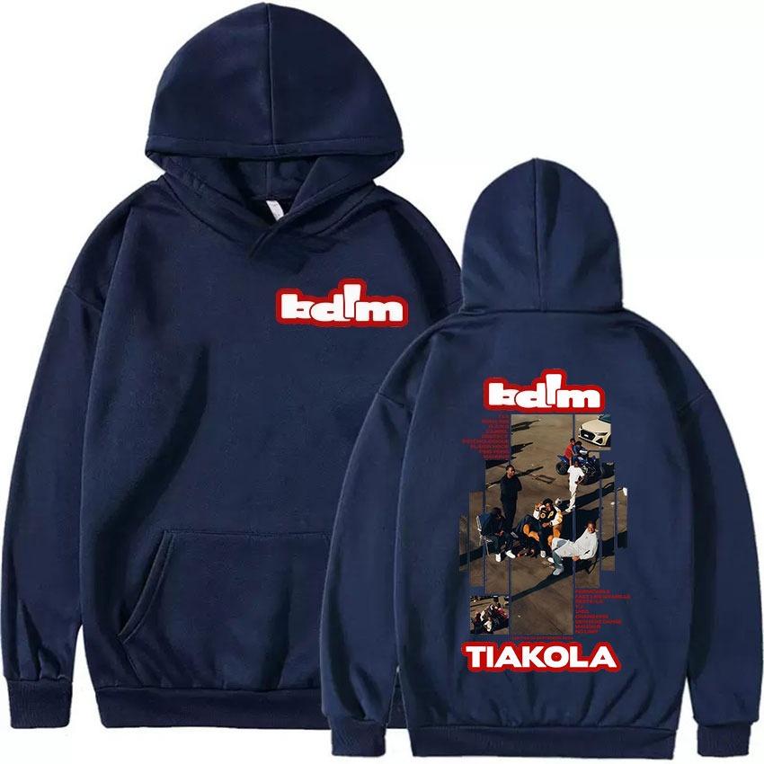 Rapper TIAKOLA Bdim Tour Album Merch Grafická mikina s kapucí Pánská móda Oversized mikina Vintage Útulná fleecová mikina s kapucí