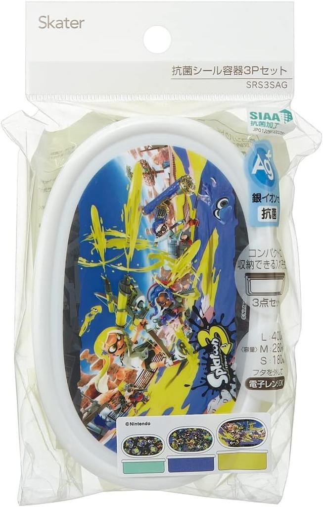 Splatoon 3 Bento Set of Sealable Made in Top Container Middle Container Bottom Container Splatoon Set Boxes, 3, Containers, Microwaveable, Japan,