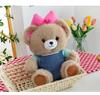 Pink Bow Fifi Bear Plush Doll - Cute Cartoon Animal Toy for Birthdays and Hugs