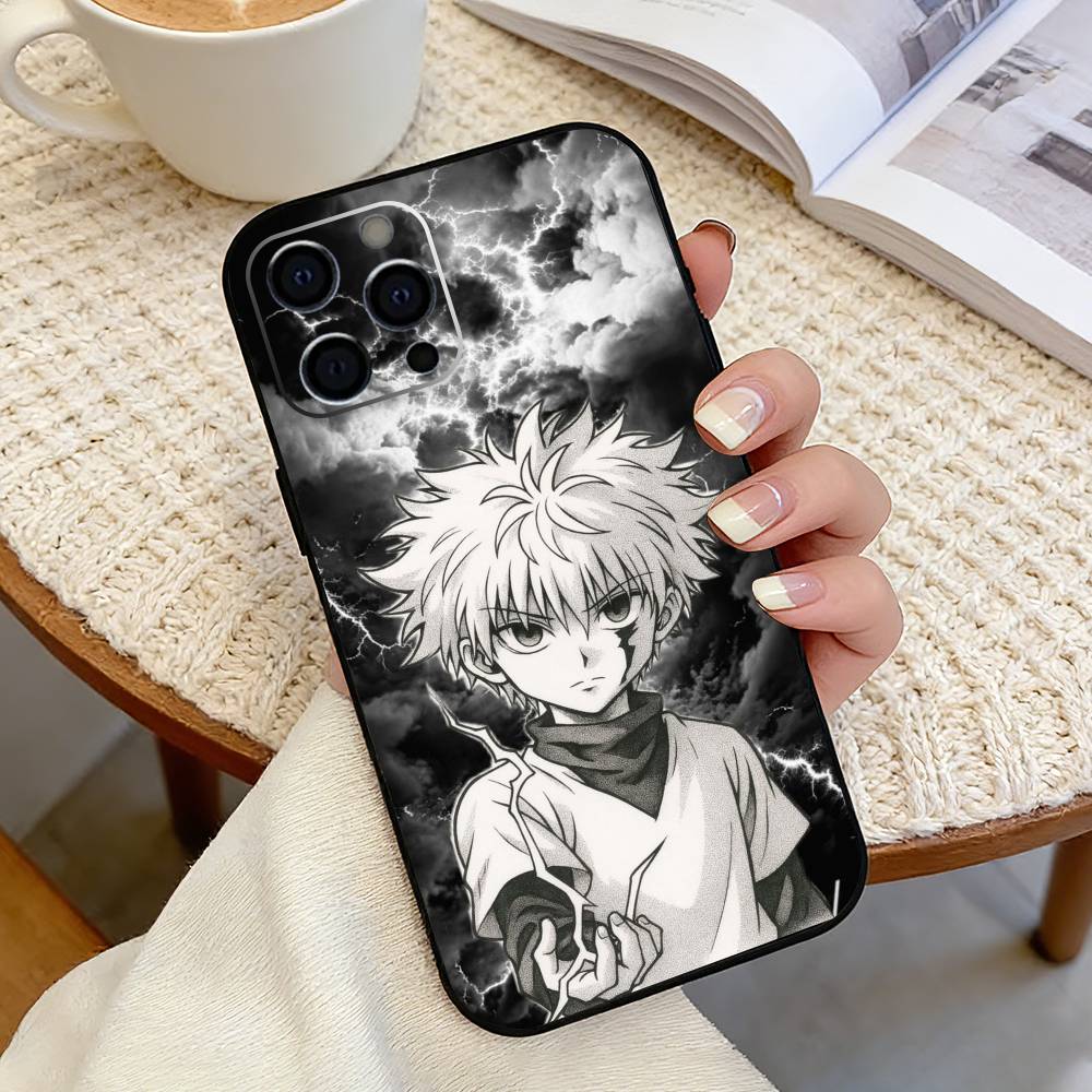 Killua HXH-h  X Hunter Phone Case For iPhone 17,16,15,14,13,12,11 Plus,Pro Max,XS,Soft Silicone Black Cover