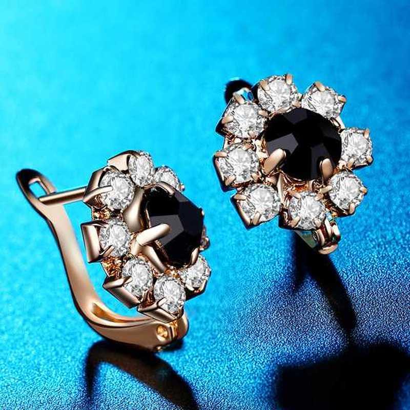Sace Gems Classic Flowers Copper Alloy Zircon Earrings for Women Wedding Party Gifts