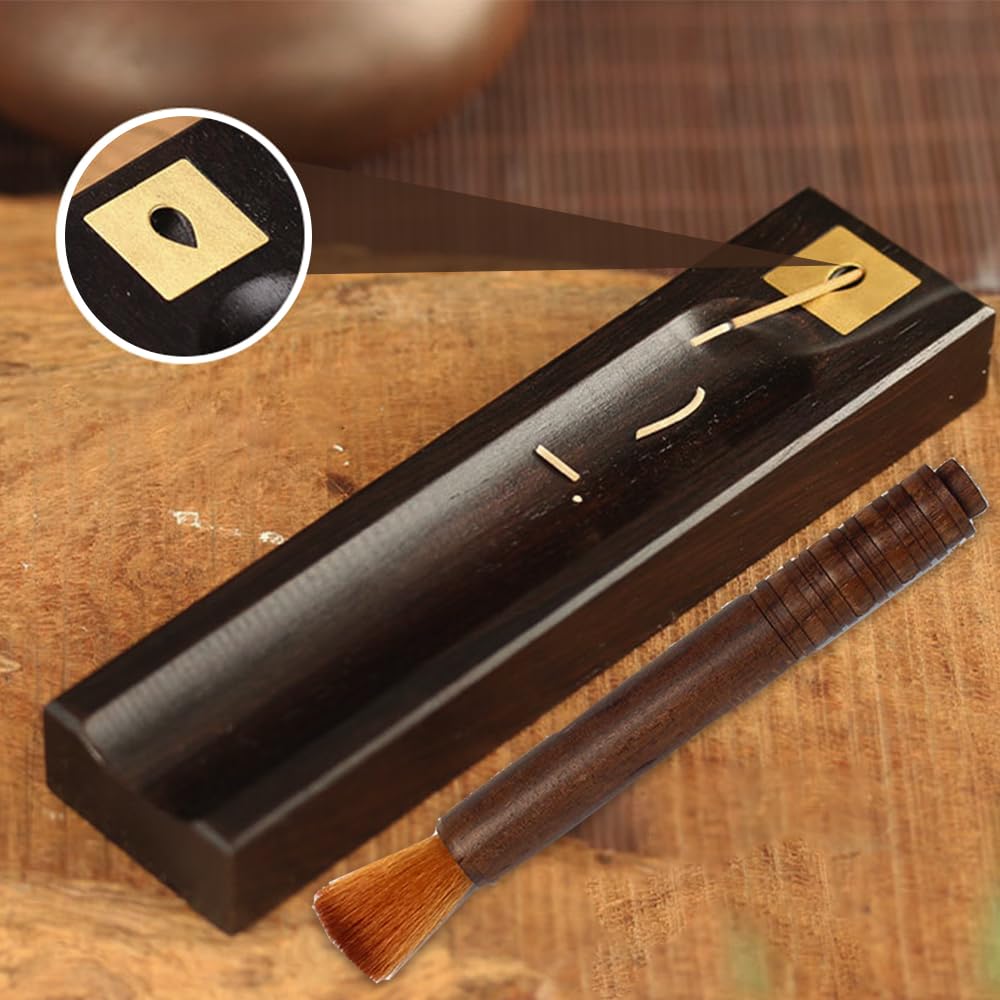 Incense Incense Horizontal Incense Incense Incense Altar Healing Incense Made of Suitable for Tea Interior Comes with an Ebony Brush Holder, Holder,