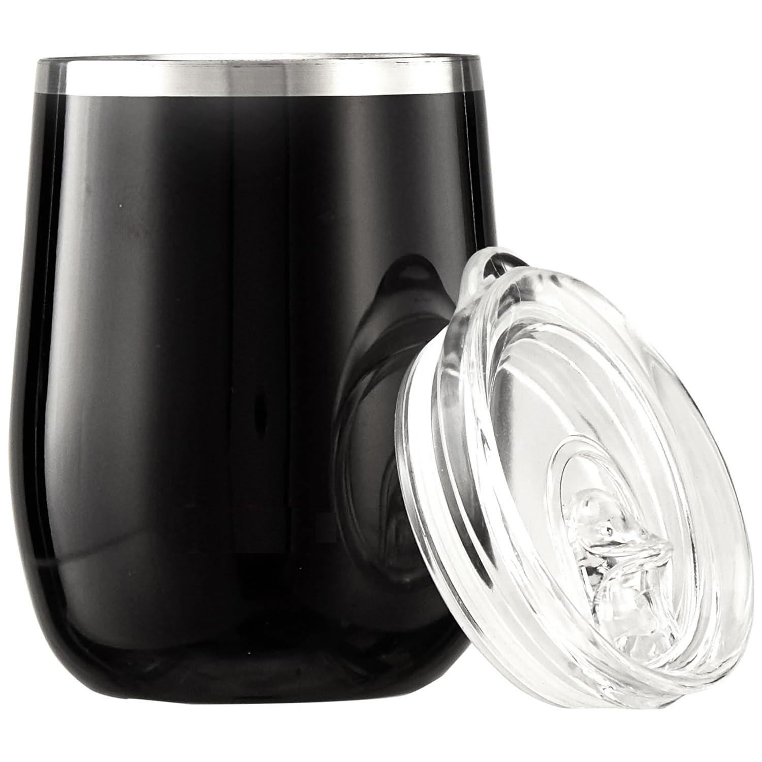 

Кружка-тамблер из нержавеющей стали | Кофейная кружка | Двойные стенки, непротекающая кружка-сиппер с крышкой для горячих и холодных напитков | Одобрено BIS | 300 мл (Глянцевая черная отделка) чёрный