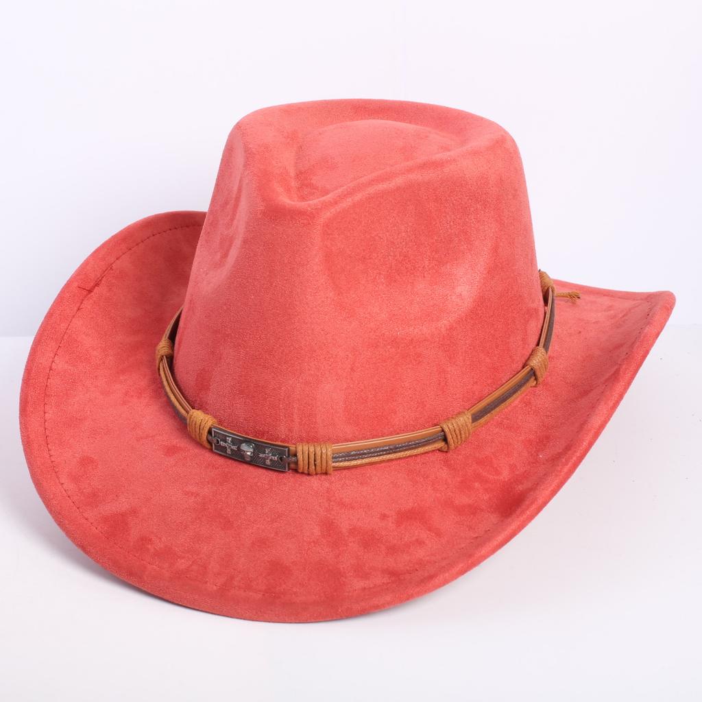 Popolare cappello western da cowboy in camoscio classico europeo e americano moda uomo e donna cappello da cowboy a forma di cuore di pesca stile LO