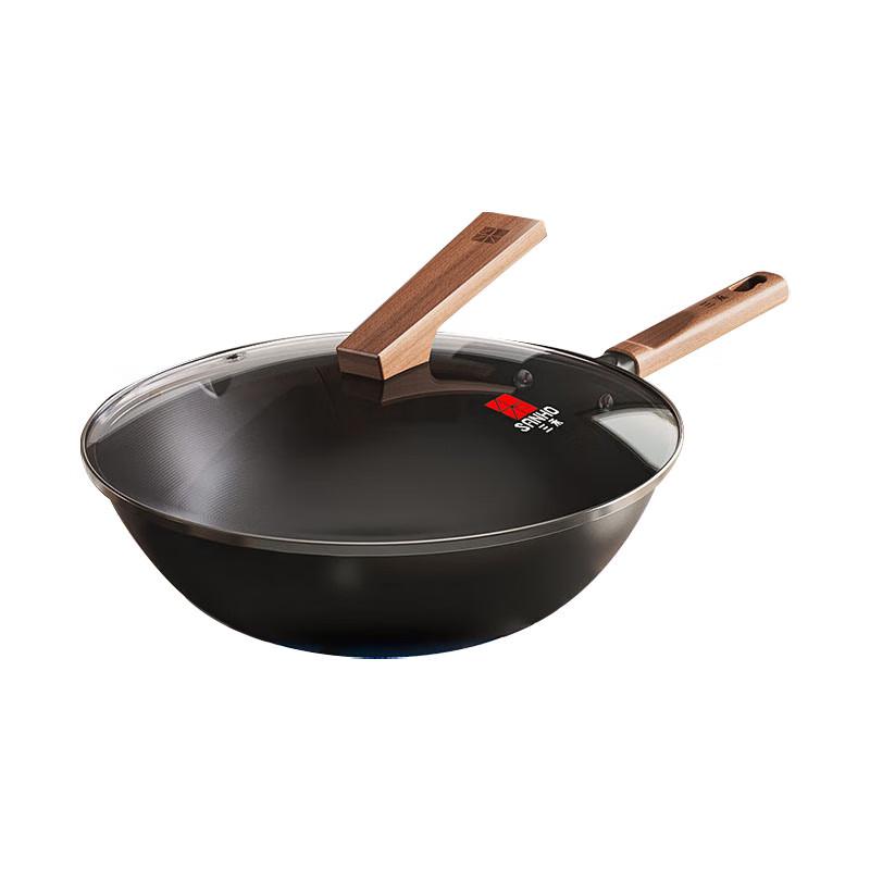 SANHO 0-Coating Non-stick Iron Wok
