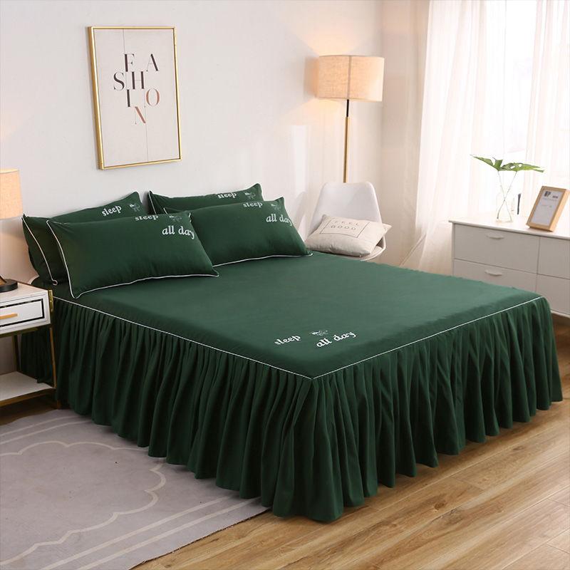 Bedsheet Bed Skirt Bedspread Non-slip Mattress Cover Bedding Bed Skirt Solid Home Hotel Bed Skirt Mattress Protector Cover
