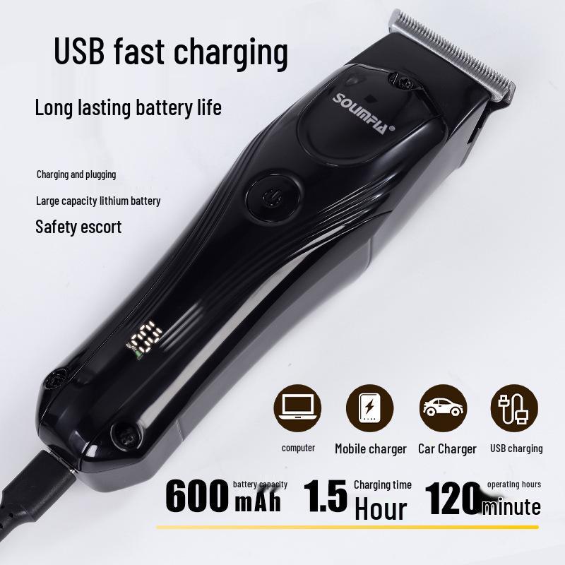 Electric Hair Clipper with Large Capacity Lithium Battery for Precise Haircuts and Engraving