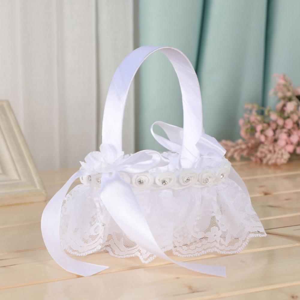 Bridal Gift Western Wedding Lace Flower Basket Party Decor Wedding Supplies Flower Girl Basket