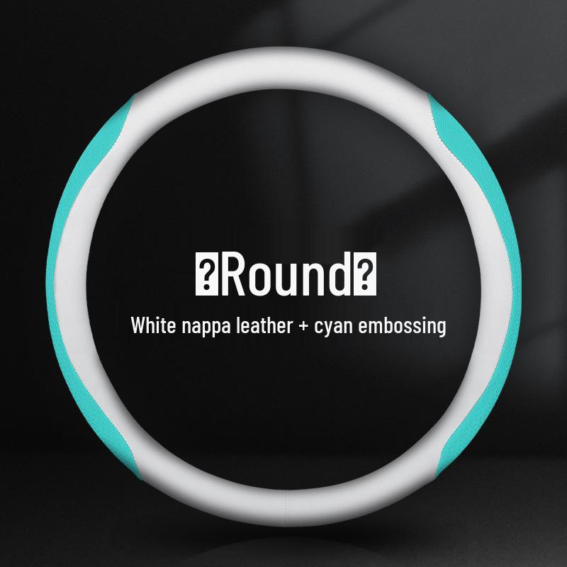 

Чохол на кермо з натуральної шкіри наппа з антиковзним покриттям - Універсальний розмір, Тиснений, Зносостійкий, Зручний для будь-якої пори року 36cm Small