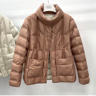 Novo inverno feminino 90% pato branco para baixo casaco casual leve puffer jaqueta feminina curta peito único quente parkers