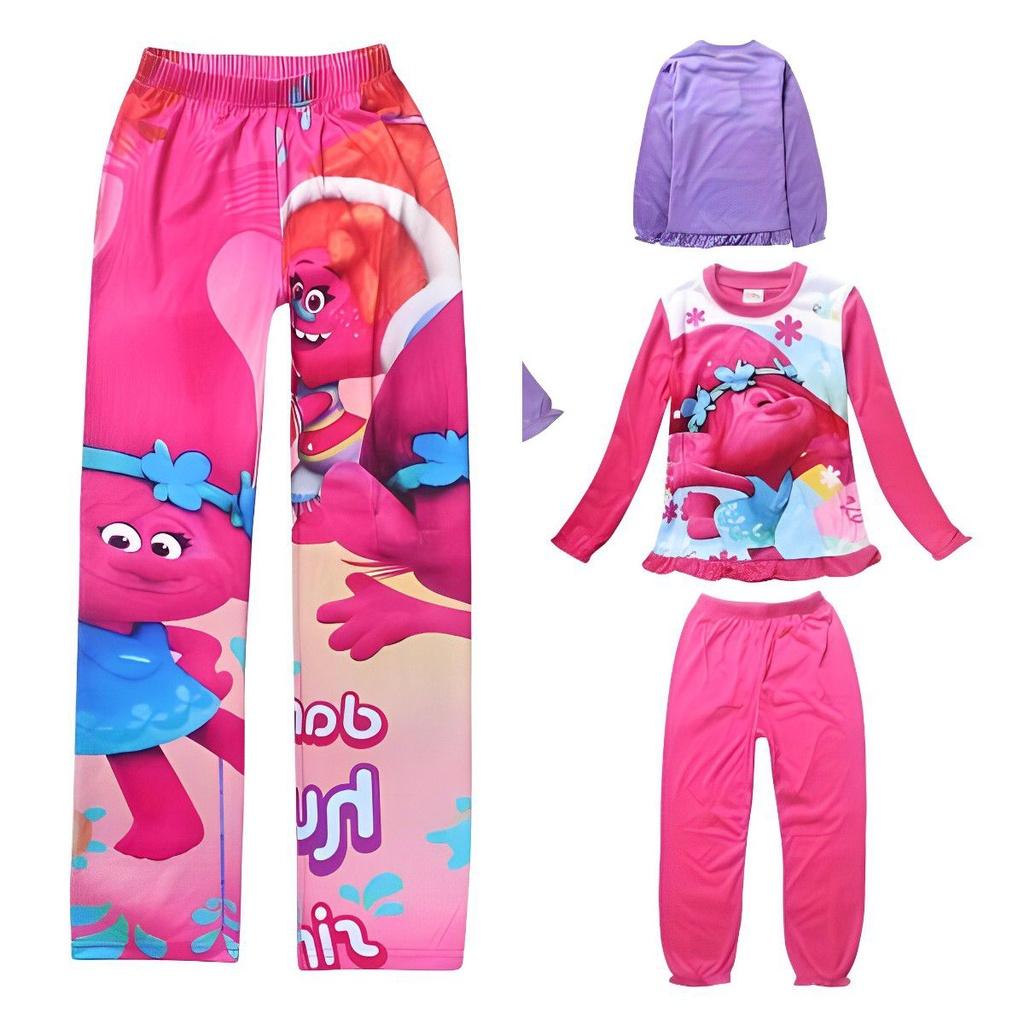 Adorable Trolls Kids Girl Cartoon Winter Sleepwear Pyjamas Tracksuits Nightwear Nightgown
