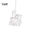 Shiny Simulated Glass Charms Faux Crystal Christmas Ornaments, Clear Acrylic Reindeer/Bell/Wreath/Wine Winter Hanging Tree Decorations Wonderland