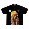 Hip Hop Portrait Graphic Printed Tshirt Short Sleeve Tops 2026 Loose Street Mens Cotton Streetwear Harajuku Oversized TShirt