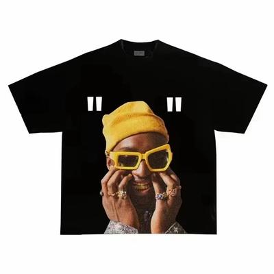 Hip Hop Portrait Graphic Printed Tshirt Short Sleeve Tops 2026 Loose Street Mens Cotton Streetwear Harajuku Oversized TShirt