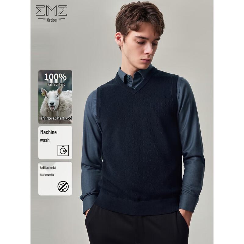 

Мужской жилет с V-образным вырезом Erdos EMZ из чистой шерсти, можно стирать в машине XL (52)