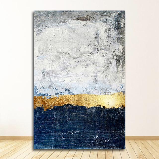 

Для гостиной Темно-синий Декор Большой Размер Таблицы Абстрактная Золотая Фольга Блок Картина Синий Принт Современная Золотая Настенная Художественная Картина 21cm×30cm NoFrame