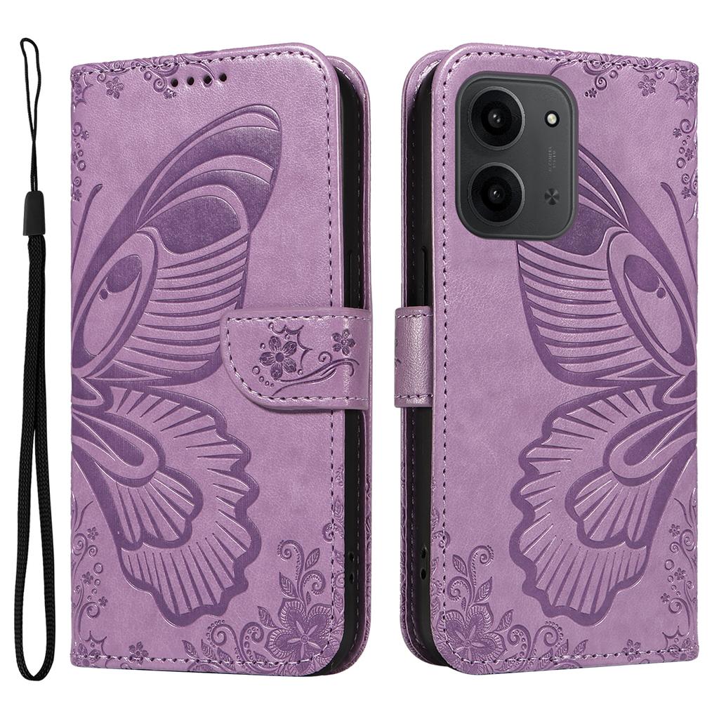 Dla Xiaomi Redmi 15C 4G (171mm) Etui Wzór Motyla Skóra PU Folio Klapka Pokrowiec na Telefon