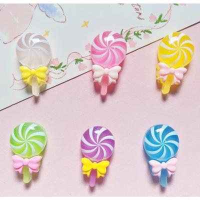 100 Kawaii Bowknot Lollipop Żywica Flatback Cabochon Art Supply Dekoracja Charm DIY Craft Doll House Akcesoria