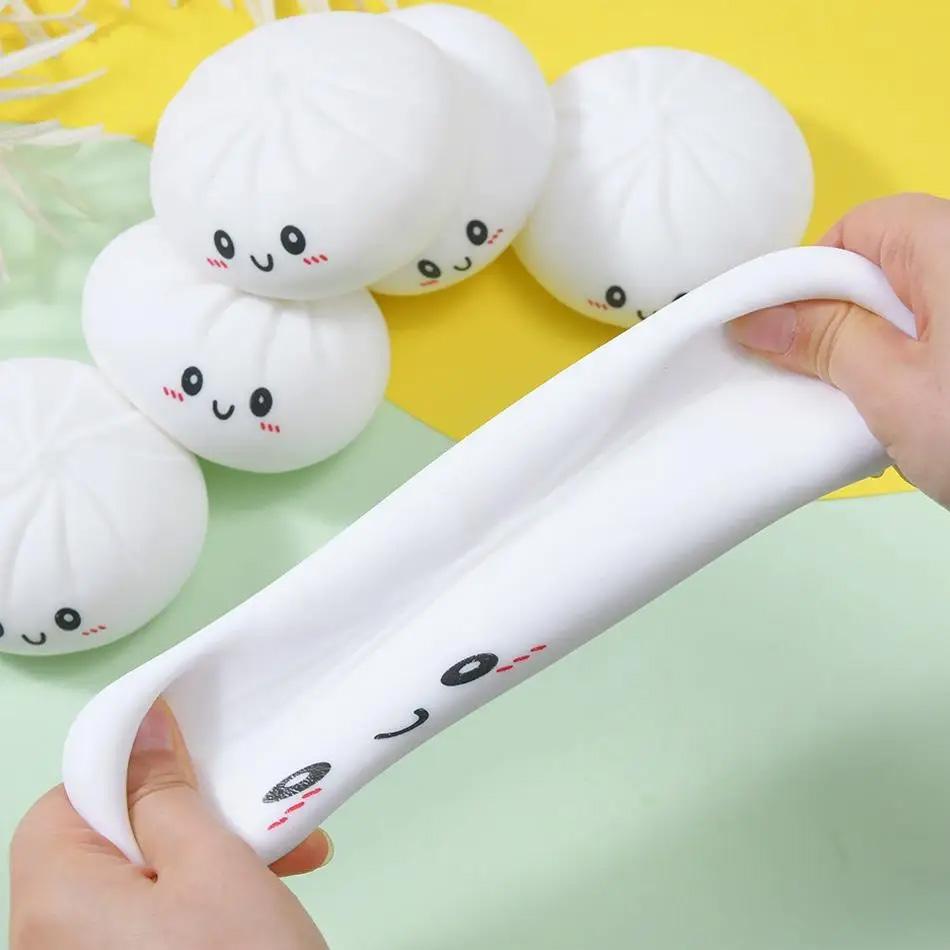 12Pcs Colorful Dumpling Squishes Stress Balls Slow Rising Cute Steamed Bun Squeeze Toy Anxiety Relief For Kids Adults