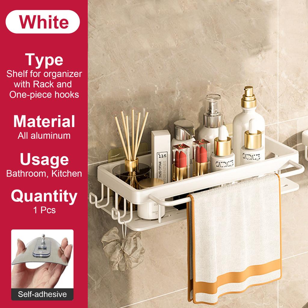 Bathroom Shelf No Drill Wall Mounted Shampoo Bottle Shower Corner Rack Toilet Storage Rack Aluminum Bathroom Kitchen Accessories