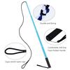 Blue Small Size Dog Extendable Teaser Wand Foldable Lightweight Dog Training Stick Toy for Outdoor