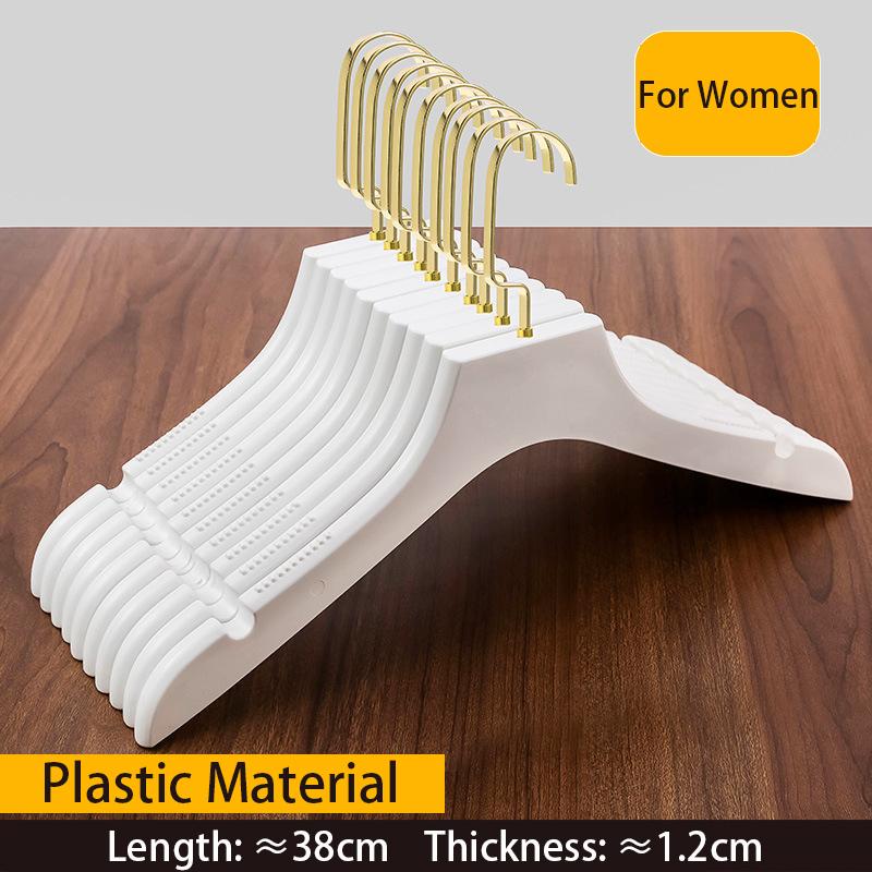

10 шт. Белые деревянные/пластиковые вешалки для одежды, вешалка для костюма с выемками на плечах для детей и взрослых, противоскользящий органайзер для одежды в шкаф 10PCS