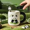 Cigerman Ceramic Mug with Lid and Spoon