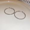 Stylish Silver Needle Round Hoop Earrings: Simple, Fashionable, Versatile, with a Light Luxury Feel