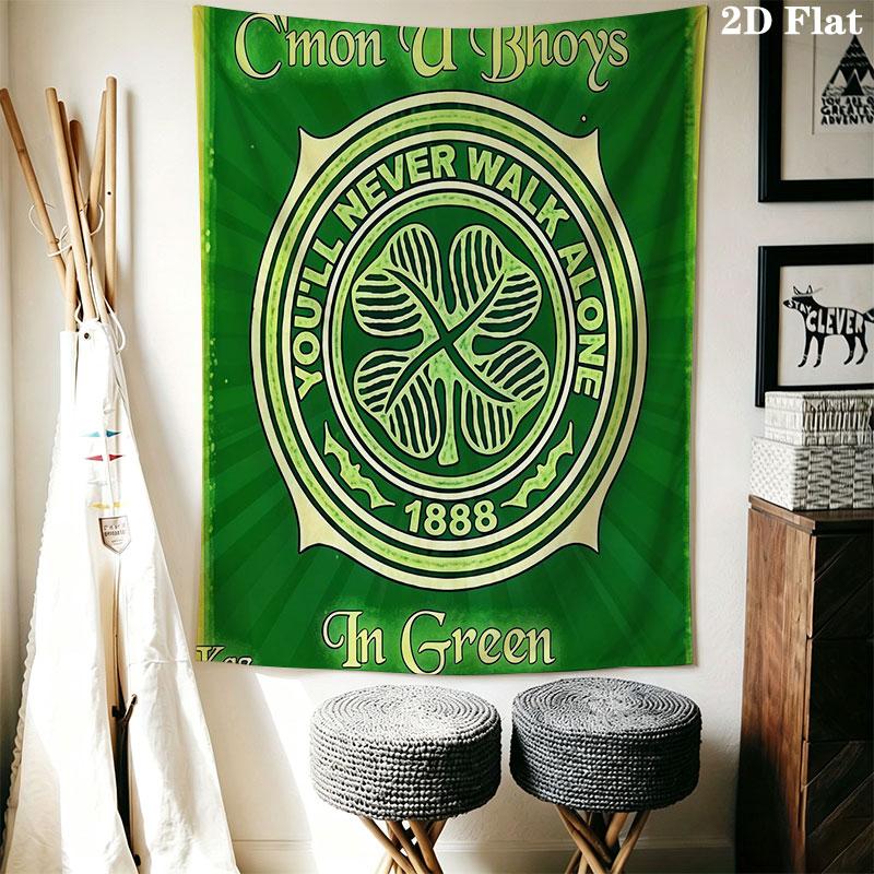 Celtic Football Club Wall Hanging Printed Fabric Blanket Decorative Tapestries for Bedroom Living Room Home Decor