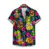 2026 Men's Summer Shirt Lapel Design Swimming Circle Gorilla Pattern Men's Large Size Shirt Fashion Loose Seaside Partywear