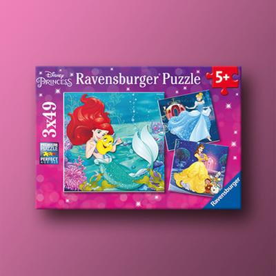 Disney Princess: Magical Moments 3X49 Piece Ravensburger V Puzzle, Popular Korean Board Game