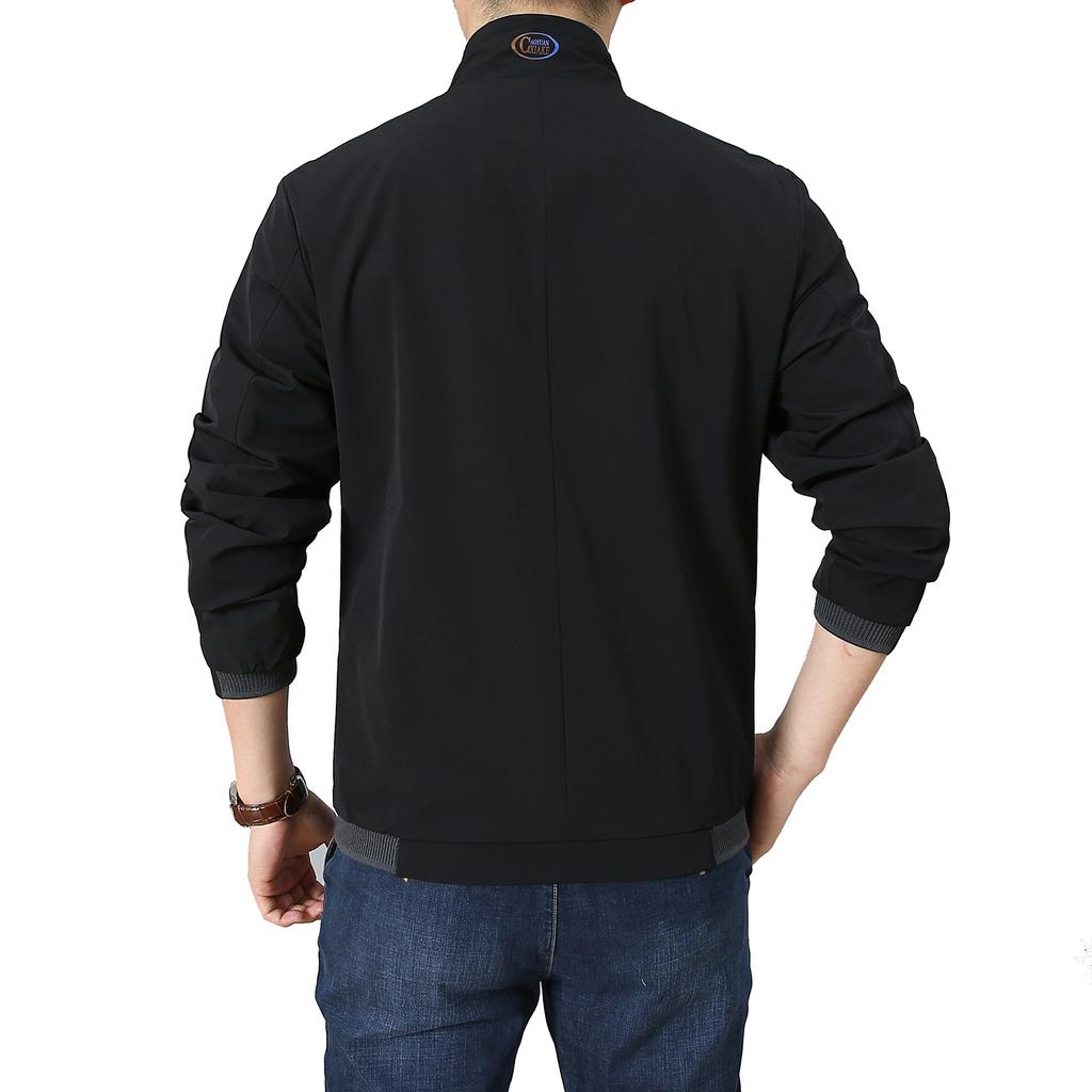 Spring and Autumn Four-sided Elastic Jacket, Men's Casual Outdoor Waterproof Quick-drying Breathable Stand-up Collar Jacket, Men's