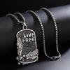Europäischer & Amerikanischer Adler Herren Hip Hop Quadratischer Anhänger Edelstahl Halskette - Unisex Street Style Pullover Kette