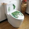 1 Sheet Toilet Sticker Self-Adhesive Waterproof No Trace Green Plant Leaves Mural Wall Sticker Decal Bathroom Toilet Decor
